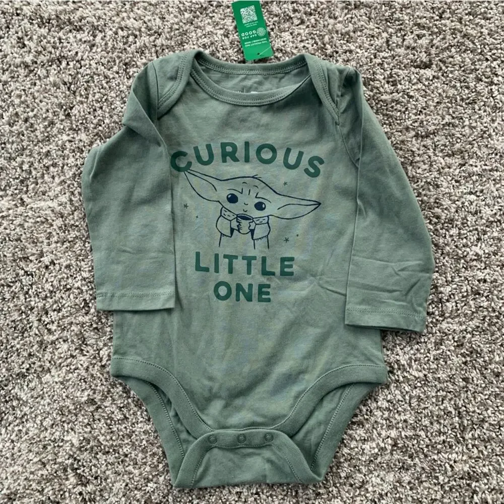 NWT Baby Gap Star Wars Baby Grogu Bodysuit and Pull on Pants in Gasoline Green